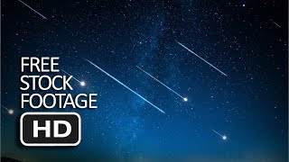 Free Stock Footage  Shooting Stars Meteor Rain Sky Background [upl. by Amory]