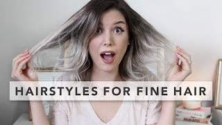 3 Quick and Easy Hairstyles for FINE HAIR [upl. by Ennairam]