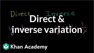 Direct and inverse variation  Rational expressions  Algebra II  Khan Academy [upl. by Ledah530]