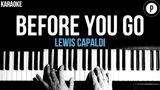 Lewis Capaldi  Before You Go Karaoke SLOWER Acoustic Piano Instrumental Cover Lyrics [upl. by Ulrica95]