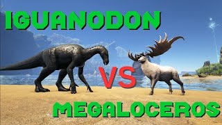 Iguanodon VS Megaloceros  ARK Survival Evolved [upl. by Namlaz]