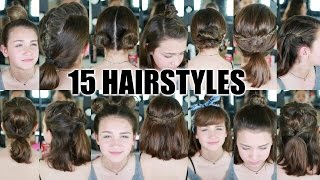 15 Heatless Hairstyles for SHORT hair BACK TO SCHOOL [upl. by Kapoor]