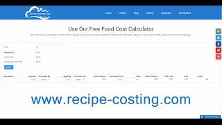 Food Cost Calculator [upl. by Fenton]