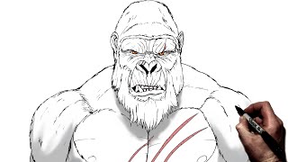 How To Draw Kong  Step By Step  Godzilla vs Kong [upl. by Andy]