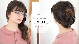 Tips amp Easy Everyday Hairstyles For Thin Hair [upl. by Adlesirc]