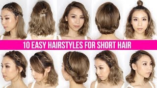 10 Easy Ways To Style Short Hair amp Long Bob  Tina Yong [upl. by Laurene]