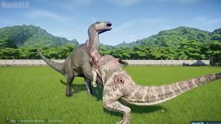 IguanodonModified VS All Large and Small Carnivores  Jurassic World Evolution [upl. by Ynamad362]