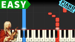 Vivaldi  Spring Four Seasons  EASY SLOW Piano Tutorial [upl. by Heda]