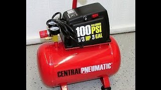 Harbor Freight Central Pneumatic 3 Gallon Air Compressor REVIEW [upl. by Bolanger418]