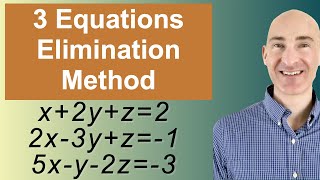 Solving Systems of 3 Equations Elimination [upl. by Havelock332]