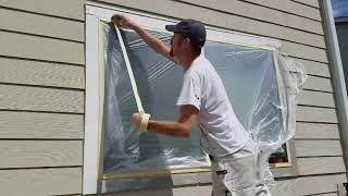 House Painting How to Mask Windows Like a Pro [upl. by Eisso]