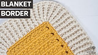 CROCHET Rib BLANKET Border Works for ANY Blanket With Sound [upl. by Nadabus719]