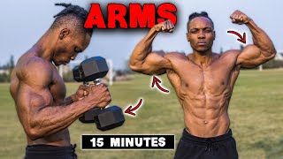 15 MINUTE LIGHTWEIGHT DUMBBELL ARMS  BICEP amp TRICEP WORKOUT [upl. by Atteugram]