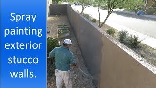 Spray painting exterior stucco walls [upl. by Diarmuid]