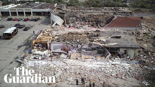 Aerial footage shows scale of destruction after tornado in Dayton Ohio [upl. by Nosremaj22]