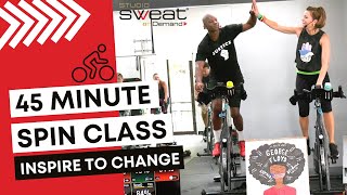 45Minute Spin® Workout  Inspire to Change Ride  Motivational Indoor Cycling Class [upl. by Colbert]