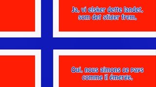 Hymne national de Norvège  Norges nasjonalsang NOFR paroles [upl. by Yvel]