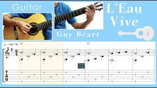 LEau Vive  Guy Béart Guitar Notation  TAB [upl. by Notsae824]