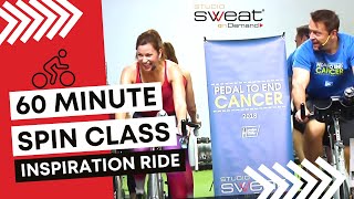 60Minute Spin® Class Free Inspirational Indoor Cycling Workout Pedal to End Cancer Ride [upl. by Mingche]