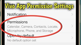 Vivo Mobile App Permission Settings  App Permission Setting Vivo [upl. by Earle]