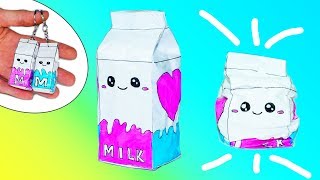 DIY PAPER SQUISHY  HOW TO MAKE A SQUISHY  3D Milk Paper Squishy [upl. by Lonyer]