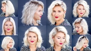 HOW TO 10 Easy Short HairStyles With Flat Iron Tutorial  Milabu [upl. by Aihtnys]