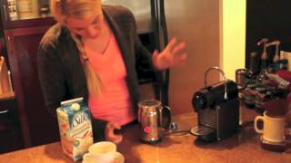 Nespresso Aeroccino Plus Frother Review Frothing Almond Milk [upl. by Melvin]